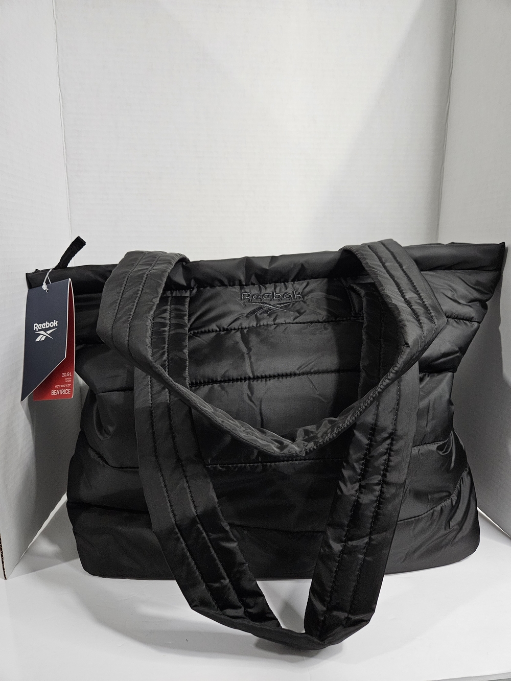 Reebok Black Quilted Tote Bag
